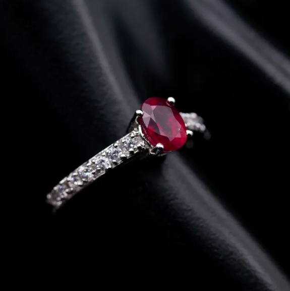 Natural ruby ring