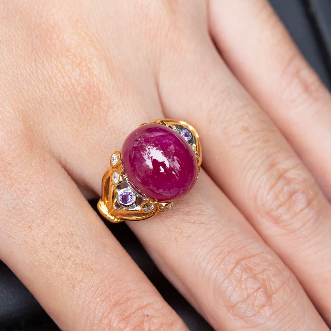 Natural ruby ring