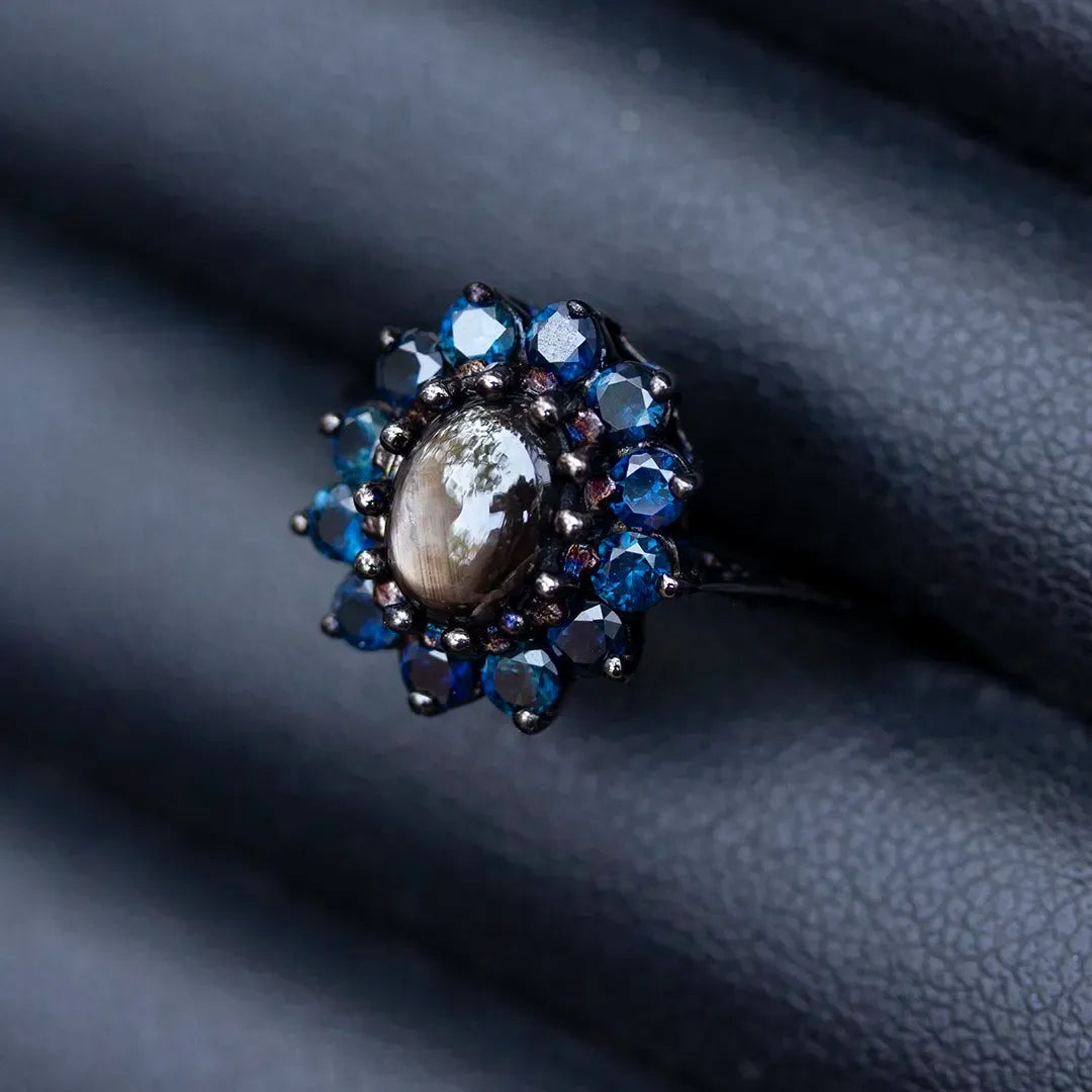 Chanthaburi Natural Black Star Sapphire Ring