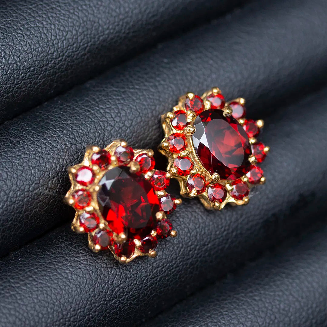 Chanthaburi Natural Garnet Earrings