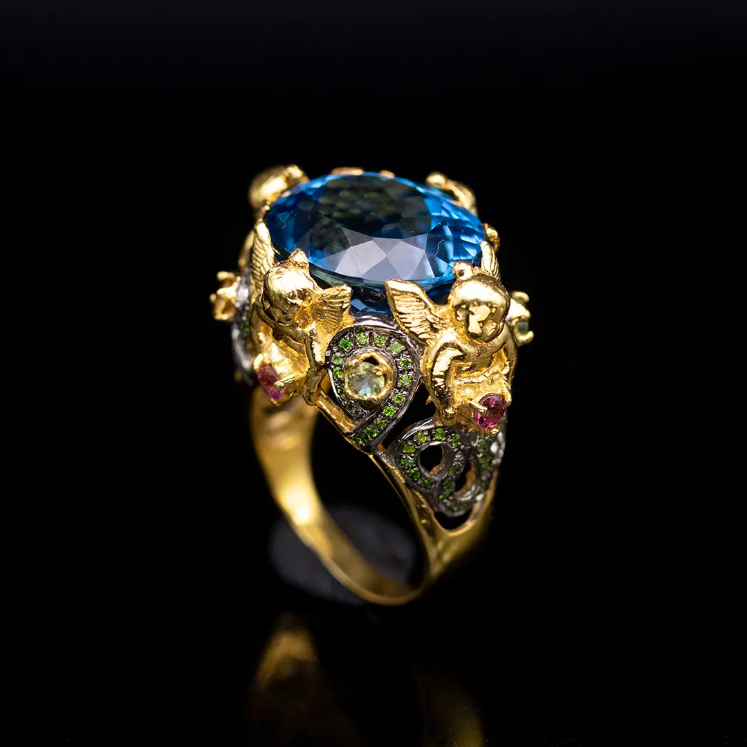 Natural Blue Topaz ring