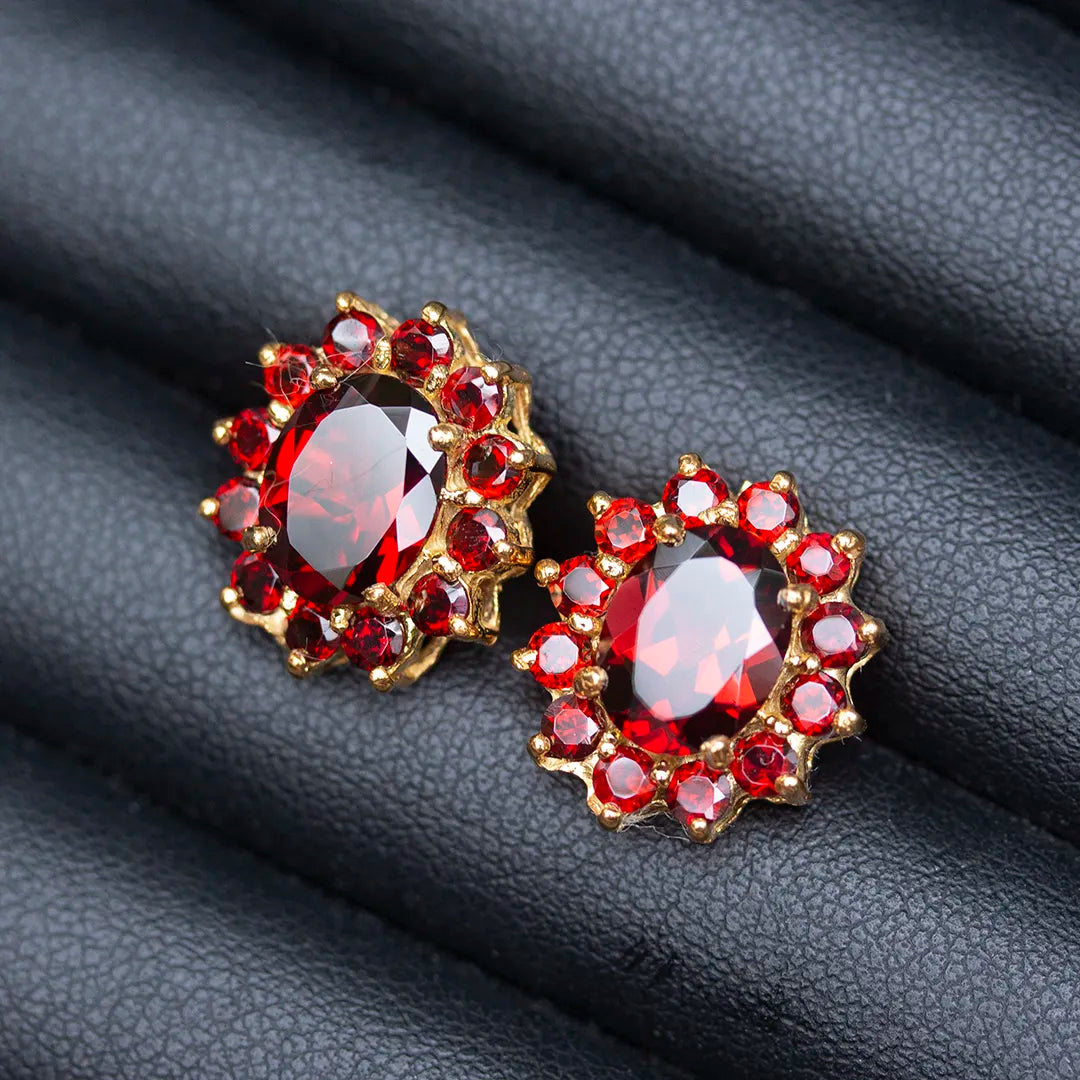 Chanthaburi Natural Garnet Earrings